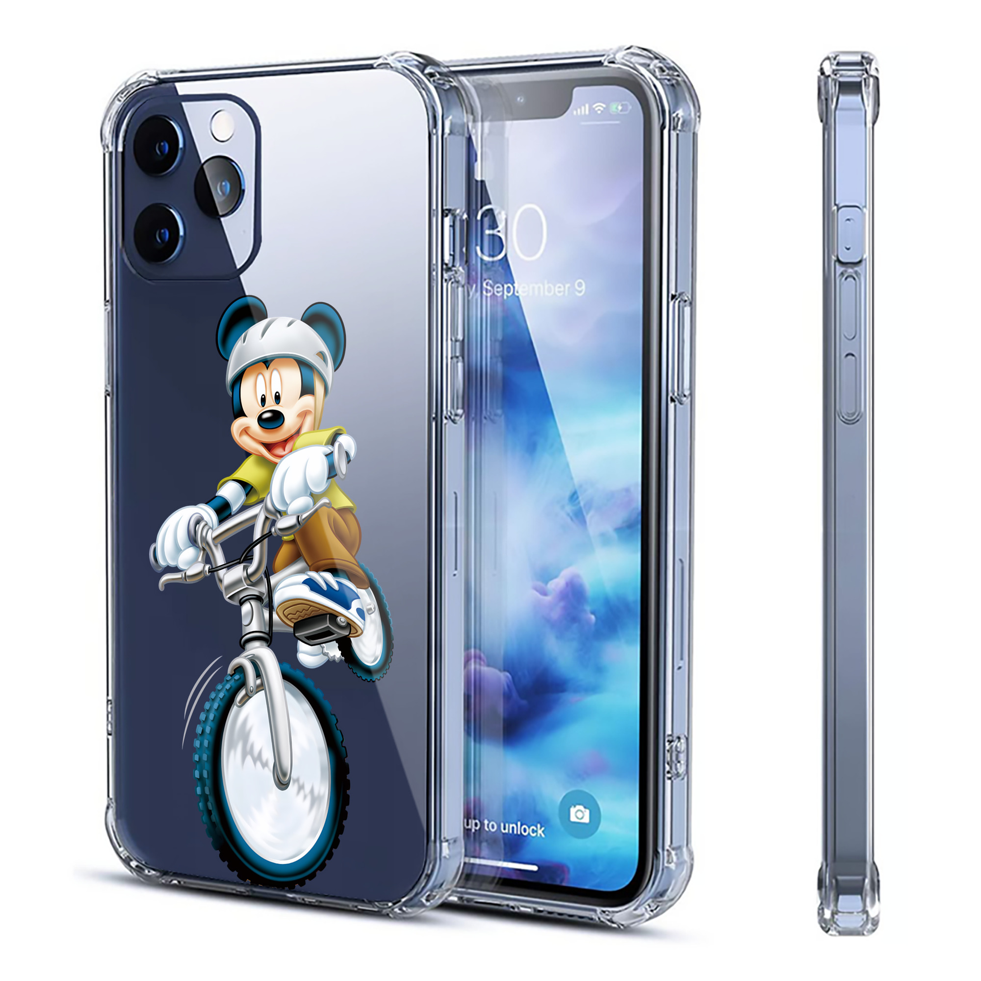（画像用） ミッキーマウス Mickey Mouse 【iPhone 12シリーズ対応】透明スマホケース（クリアソフトケース）